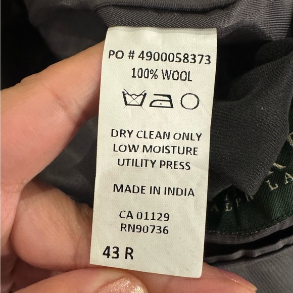 Lauren Ralph Lauren Men's 100% Wool Blazer with Elbow Patch Houndstooth Pattern - Picture 11 of 11